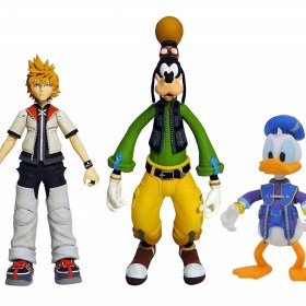 Goofy/Roxas/Donalt Kingdom Hearts Action Figure by Diamond Select
